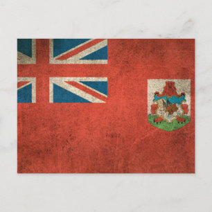 Vintage beängstigende Flagge Bermudas Postkarte