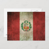 Vintage beängstigende Flagge Perus Postkarte (Vorne/Hinten)