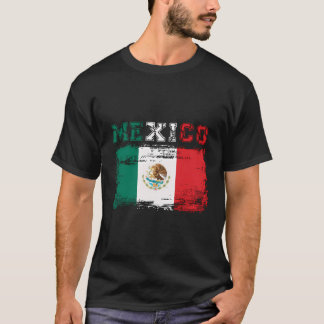 Vintage beängstigende Grunge Mexican Flag Mexico B T-Shirt