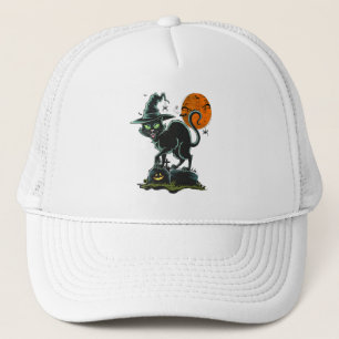 Vintage Beängstigende Halloween-Schwarz-Grün-mit A Truckerkappe