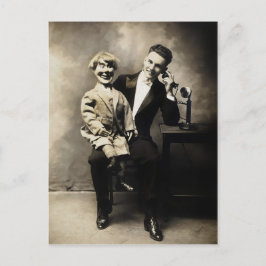Vintage Beängstigende Ventriloquist Dummy Postcard Postkarte