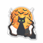 Vintage Beängstigende Weihnachtskatzenkostüm Retro Aufkleber (Vorderseite)