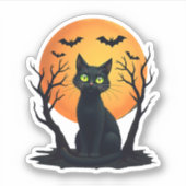 Vintage Beängstigende Weihnachtskatzenkostüm Retro Aufkleber (Vorderseite)