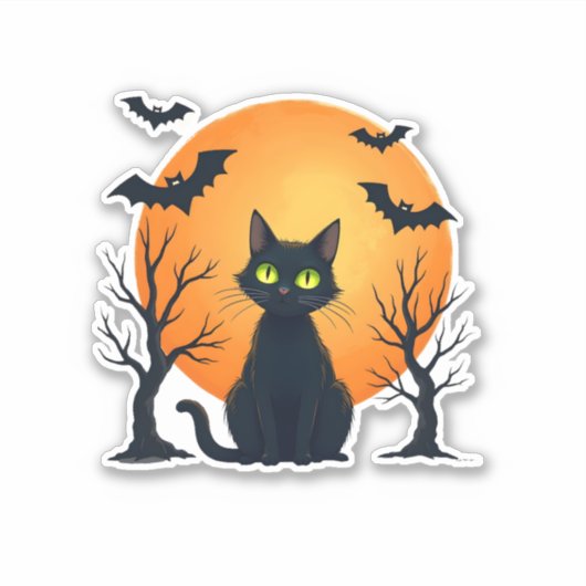 Vintage Beängstigende Weihnachtskatzenkostüm Retro Aufkleber (Vorderseite)