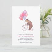 Vintage Bear Baby Dusche Einladung (Stehend Vorderseite)