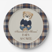 Vintage Bear Baby Shower  Pappteller (Vorderseite)