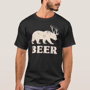 Vintage Bear Deer=Bier Limitierte Auflage T-Shirt