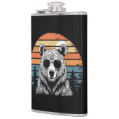 Vintage Bear with Sunglasses Flachmann (Links)