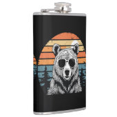 Vintage Bear with Sunglasses Flachmann (Rechts)