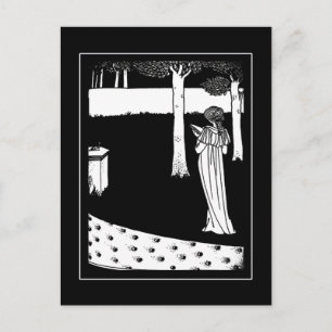 Vintage-Beardsley-Damen-Illustrations-Postkarte Postkarte