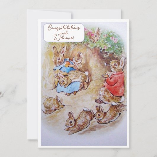 Vintage Beatrix Potter Neue Glückwünsche (Vorderseite)