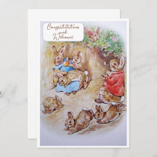 Vintage Beatrix Potter Neue Glückwünsche (Vorne/Hinten)