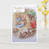 Vintage Beatrix Potter Neue Glückwünsche Karte (Gelbe Blume)