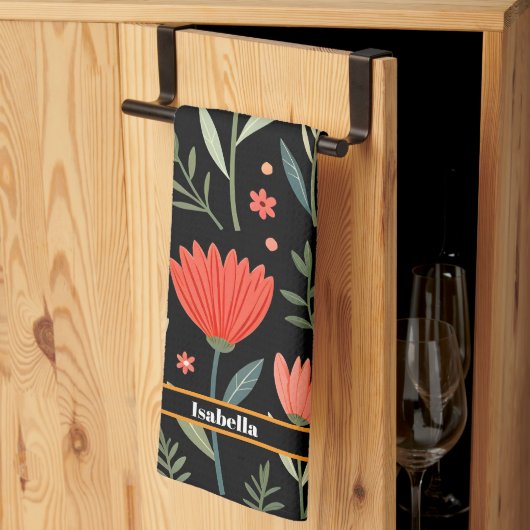 Vintage Beautiful Floral Populäre Sammlung Geschirrtuch (Drittel gefaltet)