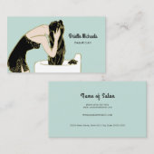 Vintage Beautistin Retro Frau Shampoo Long Hair Visitenkarte (Vorne/Hinten)