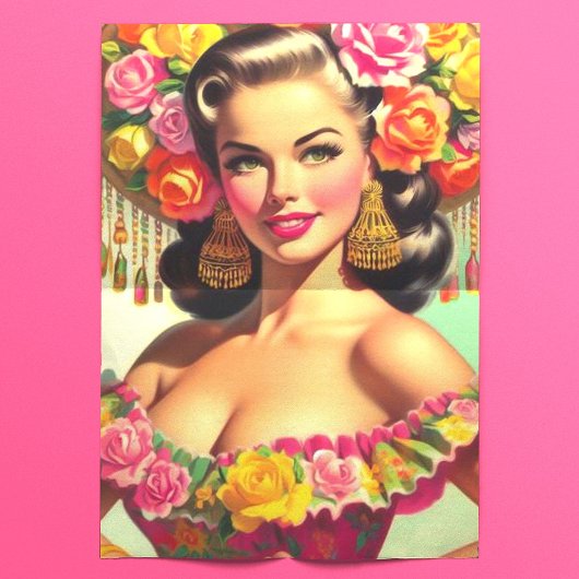 Vintage Beauty Button-up Malerei Seidenpapier