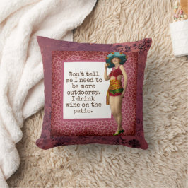 Vintage Beauty Drink Wein Funny Kissen