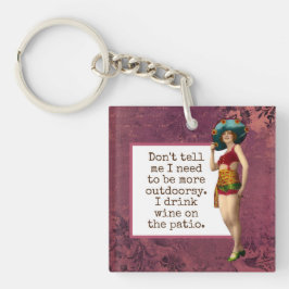 Vintage Beauty Drink Wein Funny Schlüsselanhänger