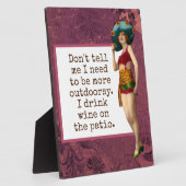 Vintage Beauty Drink Wein Funny Tabletop Fotoplatte (Seite)