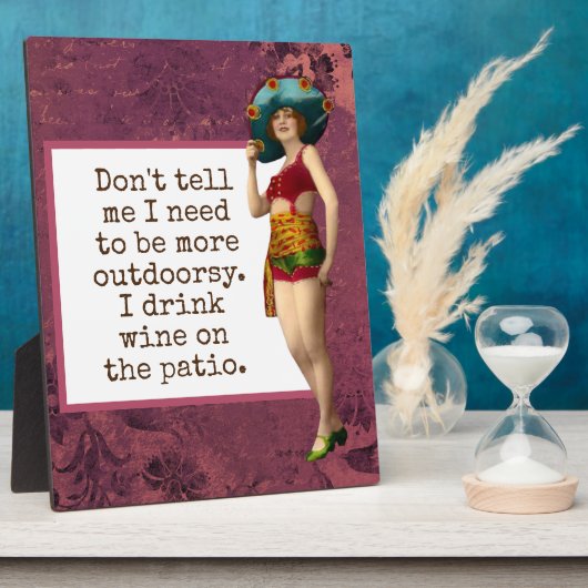 Vintage Beauty Drink Wein Funny Tabletop Fotoplatte (Seite)