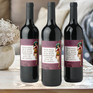 Vintage Beauty Drink Wein Funny Weinetikett