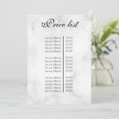 Vintage Beauty Salon Price List Menükarte (Stehend Vorderseite)