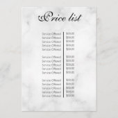 Vintage Beauty Salon Price List Menükarte (Vorderseite)