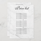 Vintage Beauty Salon Price List Menükarte (Vorne/Hinten)