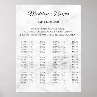 Vintage Beauty Salon Price List Poster