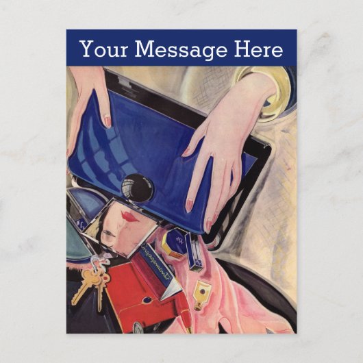 Vintage Beauty- und Modeaccessoires Postkarte (Vorderseite)