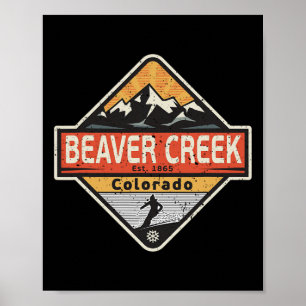 Vintage Beaver Creek Colorado Schneebedeckte Berg Poster