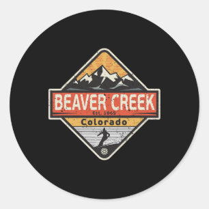 Vintage Beaver Creek Colorado Schneeberegg Skifahr Runder Aufkleber