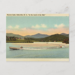 Vintage, Beaver Lake, Asheville, North Carolina Postkarte