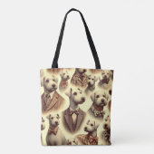 Vintage Bedlington Terrier Illustration Tasche (Rückseite)