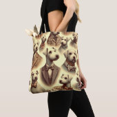 Vintage Bedlington Terrier Illustration Tasche (Von Nahem)