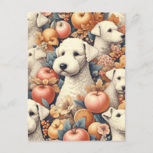 Vintage Bedlington Terrier Nahtlos Postkarte