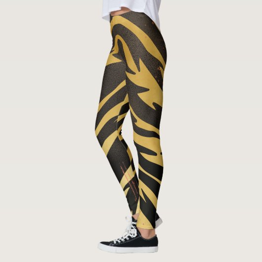 Vintage bedrückte Tiger aus Tierdrucken Leggings (Links)