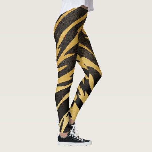 Vintage bedrückte Tiger aus Tierdrucken Leggings (Rechts)