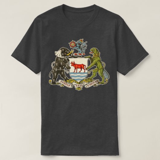 Vintage, bedrückte Wappen von Oxford T-Shirt (Design vorne)
