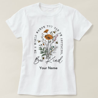 Vintage Bee and Wild Flowers  T-Shirt