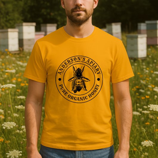 Vintage Bee Apiary Honey Label Template T-Shirt