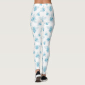 Vintage Bee Botanical Blau (1) Leggings (Rückseite)
