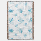 Vintage Bee Botanical Blue (1) Decke (Vorderseite Vertikal)