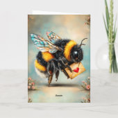 Vintage Bee Love Messenger Karte (Rückseite)