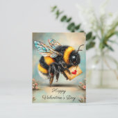 Vintage Bee Love Messenger Postkarte (Stehend Vorderseite)