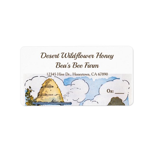 Vintage Beehive Custom Honey Labels Adressaufkleber (Vorne)