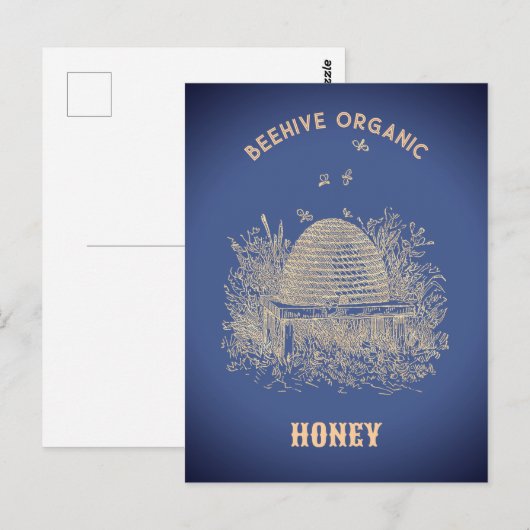 Vintage Beehive  Postkarte (Vorne/Hinten)
