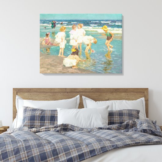 Vintage beeindruckende Strandlandschaft Leinwanddruck (Insitu (Schlafzimmer))
