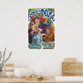 Vintage Beer Art Nouveau Alphonse Mucha Poster (Küche)