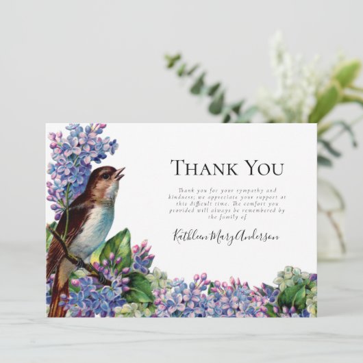 Vintage Beerdigung Dankeskarte (Stehend Vorderseite)